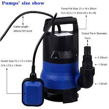 Pvc piping (diameter depends on the pump used). Sump Pump 1 2hp 2112gph Submersible Clean Dirty Water Pump For Pond Swimming Pool Hot Tub Drain Blue Pricepulse