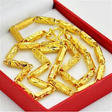 Real gold chain with gold long key pendant. 916 Gold Gold Necklace Men S Slub Chain Real Gold Necklace Gold Jewelry Jewelry Shopee Singapore