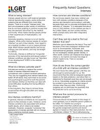 Some people with intersex traits identify as either male or female rather than as intersex. Intersex Faqs Lgbt Campus Center