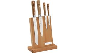 Bloc couteaux de cuisine range couteaux bambou. Bloc 4 Couteaux De Cuisine 1920 Manches Chene Pefc Jean Dubost Pradel