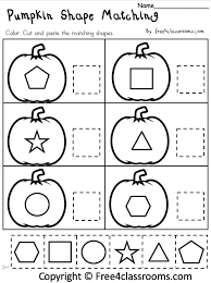 Each shape worksheet features tracing practice to build fine motor skills. Free Pumpkin Shape Matching Worksheet Free4classrooms