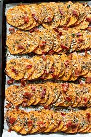 Garlic Parmesan Roasted Sweet Potatoes Roasted Sweet Potatoes Recipes Cooking Recipes