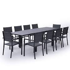 Le salon de jardin blanc 4 places en alu, est équipé d'un plateau en verre et d'un plateau extensible augmentant sa capacité. Salon De Jardin Venezia Extensible En Textilene Gris 10 Places Aluminium Anthracite Table Salon De Jardin Table De Jardin Salon De Jardin