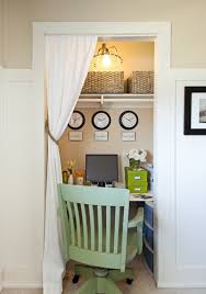 Before you build your work. Get Organized In A Small Space With A Cloffice Office Closet The Happy Housie