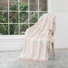 شال كنب أكريليك كريمي و لحمي 150 130 سم home accessories light red throw blanket