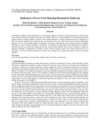 Malaysia is non discriminatory in their efforts to. Pdf Indicators Of Low Cost Housing Demand In Malaysia Aftab Hameed Memon Academia Edu