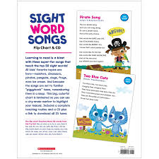 Sight Words Songs Flip Chart Beckers School Supplies