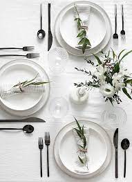 There are many dinner party table settings ideas but we have selected some unique for you. 5 Tips To Set A Simple And Modern Tablescape Homey Oh My Dinner Table Decor Dinner Table Setting Minimal Table Setting