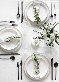 Dinner table modern tabletop table manners tablescapes holiday tables table decorations handcraft dining table runners the citizenry cotton napkins artisan modern colors napkins set. 5 Tips To Set A Simple And Modern Tablescape Homey Oh My Minimal Table Setting Modern Table Setting Dinner Table Setting