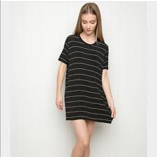 Brandy Melville T Shirt Dress Shirt Dress Striped Dress Black Shirt Dress
