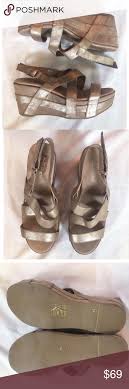 anthropologie antelope metallic wedge sandal shoe antelope