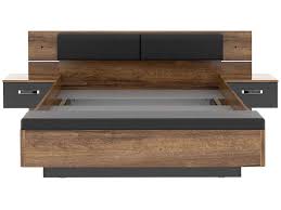 Lit adulte pas cher, mais avec un design vraiment chic: Lit Adulte 180x200 Cm Dolce Coloris Chene Noble Et Chene Noir Vente De Lit Adulte Conforama