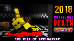 He has also been known as the purple guy, the murderer, springtrap, and scraptrap. Purple Guy S Death Scene The Rise Of Springtrap Remake Full Length Minecraft Animation Youtube