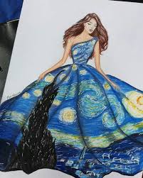 Starry Night Vincent Van Gogh Inspired Starry Night Dress Fairytale Dress Starry Night Art