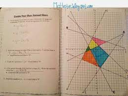 Activity For Students To Create Their Own Stained Glass On Paper For Slope And Y Intercept 8th Grade Math Math Lessons Education Math