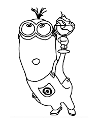Coloriage gratuit du minion kevin, personnage fictif du film d'animation les minions à imprimer. Coloriage Minions Coloriages Pour Enfants