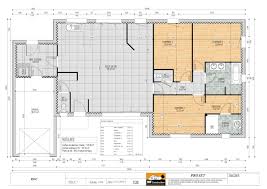 Dessiner un plan de maison. Plan Maison Plain Pied 3 Chambres Mf Construction