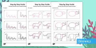 Color works of art that picture animals. Free Easy How To Draw Jungle Animals Guide For Children