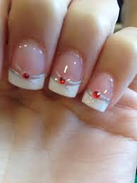 Wedding Nails With A Touch Of Dazzling Red Valentines Nails Gel Nails French Red Wedding Nails