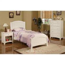 Urbana platform bed twin size white. Poundex 3 Piece Kids Twin Size Bedroom Set In White Finish Walmart Com Walmart Com
