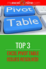 Top 3 Excel Pivot Table Issues Resolved Pivot Table Microsoft Excel Excel Budget