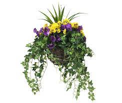 The small flowers are perfect for a hanging basket! Artificial Yellow And Purple Trailing Hanging Basket The Artificial Flowers Company