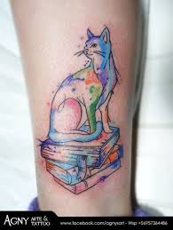 Cat Watercolour Tattoo Cat Tattoo On Pinterest Cat Tattoos Tattoos And Watercolor Tattoos Cat Tattoo Designs Watercolor Cat Tattoo Cat Tattoo Small