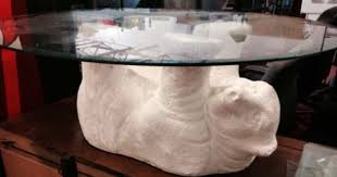 White Bear Coffee Table Polar Bear Living Room Weird Furniture Table Coffee Table