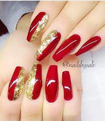 Wedding red and gold nail designs. Pin On Valentine S Nails