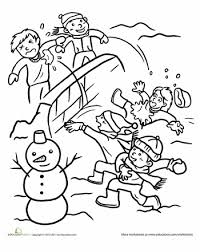 Snowball Fight Worksheet Education Com Coloring Pages Snowball Fight Online Coloring Pages