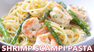 Adding white wine to this scampi's olive oil, butter, and lemon juice sauce gives it a depth of flavor that won't ever leave you boozy woozy. Shrimp Scampi Pasta With Asparagus Video Natashaskitchen Com