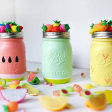 Diy Painted Fruit Mason Jars Mason Jar Diy Mason Jar Gifts Mason Jar Centerpieces