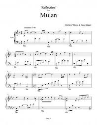 Mulan Reflection Mulan Sheet Music Violin Lessons