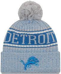 Men S New Era Gray Detroit Lions 2018 Nfl Sideline Cold Weather Reverse Sport Knit Hat Detroit Lions New Era Sideline