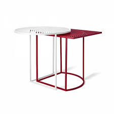 Iso A Round Side Table White With These Two Side Tables Iso A Round And Iso B Square Pool Studio Re White Round Side Table Square Side Table Side Table