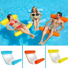 Foldable Floating Water Hammock Float Lounger Floating Toys Inflatable Floating Bed Chair Swimming Pool Outdoor Fun Sports Games Swimming Pool Accessories Water Hammock Swimming Pool Floats