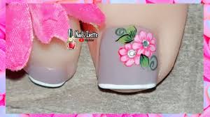 Belleza en la punta de los dedos #uñasdecoradasflores. Decoracion De Unas Con Flores Sencillas Y Faciles Para Pie Unas Decoradas De Los Pies Con French Youtube