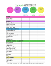 Busyteacher.org's 68 money worksheets include plenty of activities covering. 9 Printable Monthly Budgeting Worksheets Forms And Templates Fillable Samples In Pdf Word To Download Pdffiller