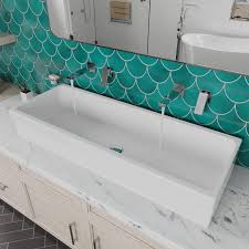 Back to article → trough sink bathroom vanity advantages. Alfi Brand Ab48tr Bathroom Trough Sink 48 White Amazon Com