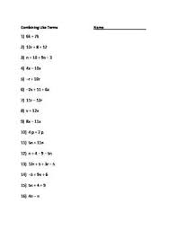 This combining like terms algebra 1 activity is the perfect worksheet alternative to teach students how to distribute and combine like terms. Worksheet Combine Like Terms Or Simplify Expressions Combining Like Terms Like Terms Simplifying Expressions
