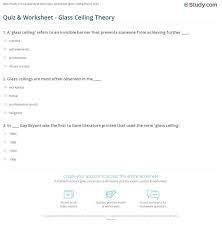 Quiz Worksheet Glass Ceiling Theory Study Com