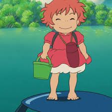 Ponyo is a red fish with a human face. Ponyo Volume 1 By Hayao Miyazaki