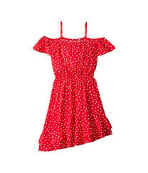 Bardot Junior Spot Shirred Dress Big Kids Red Spot Dgzbdps
