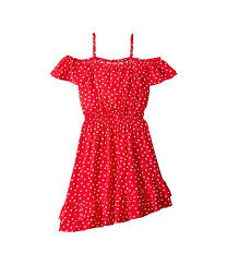 bardot junior spot shirred dress big kids red spot dgzbdps