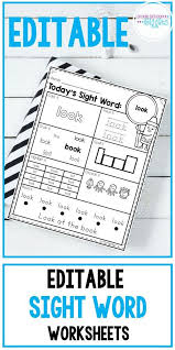Sight Words Worksheets Editable In 2020 Sight Word Worksheets Sight Words Pre Writing Activities