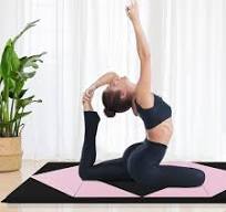 8 Feet PU Leather Folding Gymnastics Mat with Hook and Loop Fasteners