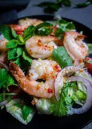Spicy Thai Shrimp Salad Pla Goong Recipe Thai Shrimp Salad Thai Shrimp Recipes
