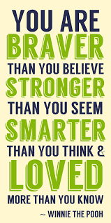 You are stronger than you think quote. You Are Braver Than You Believe Winnie The Pooh Quote Printable Art These Bare Walls