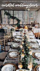 Give your reception tables a romantic flair with these gorgeous rustic centerpieces. Silver And Gold Elegant Rustic Wedding Reception Rustic Reception Decorations Rustic Receptions Diy Wedding Reception Decorations Indoor Wedding Receptions