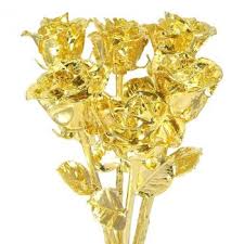 Gold dipped roses, or gold trimmed roses, are real roses that are cut and preserved in a protective shell of gold to make them last a long time. Half Dozen 18 Real Roses Dipped In 24k Gold Love Is A Rose